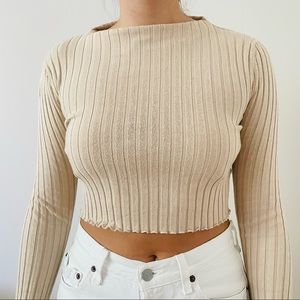 Princess Polly Tan Long Sleeve Top